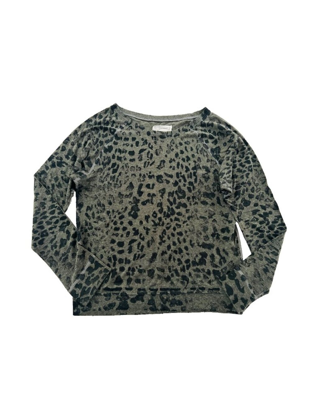 *** Current Elliott The Letterman Tee Army Green Charcoal Leopard ( 1 )